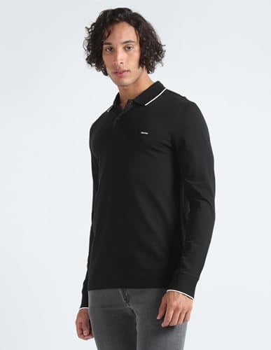 Erkek Slim Fit Uzun Kollu Polo Yaka Siyah Polo Yaka T-Shirt K10K112753-BEH