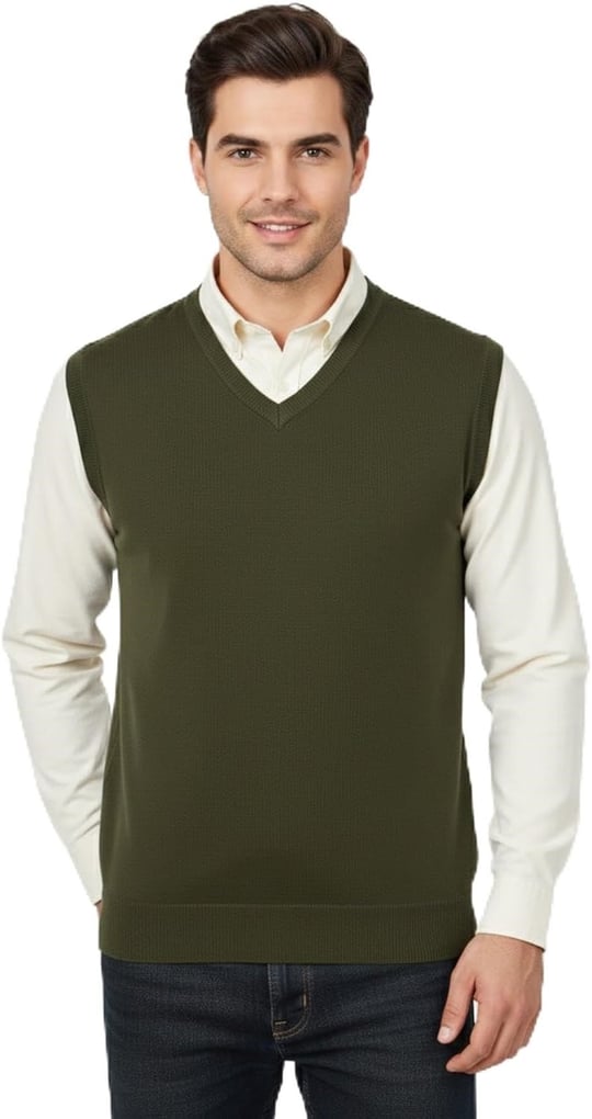 Erkek V Yaka Süveter Çelik Örgü Regular Kalıp BGL-ST04839 - Bedenler: M, L, XL, XXL