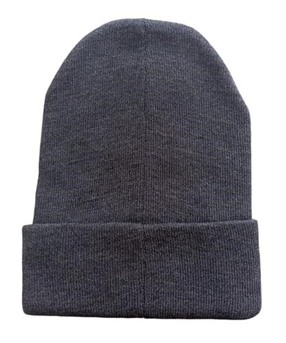 Erkekler ve Kadınlar için Unisex Kışlık Örme Manşetli Gri Bere