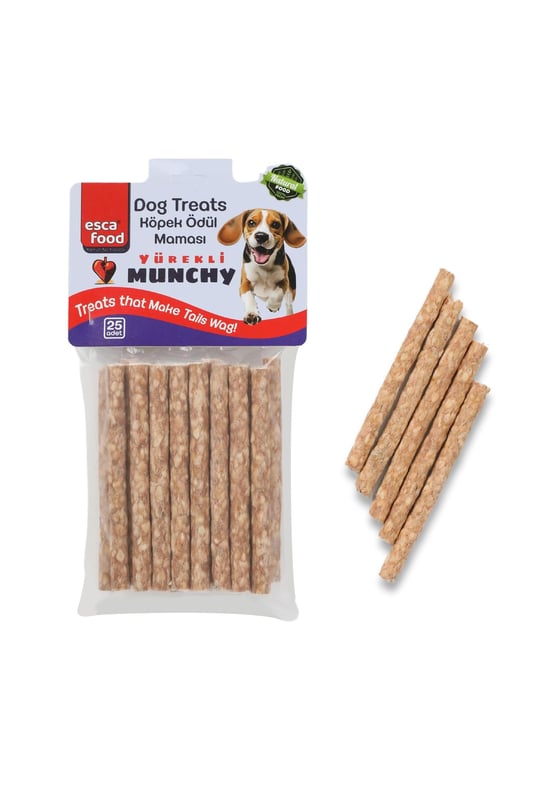 Esca Food Munchy Çubuk Yürekli 12 Santimetre 8 Gram 25li Köpek Ödül Maması