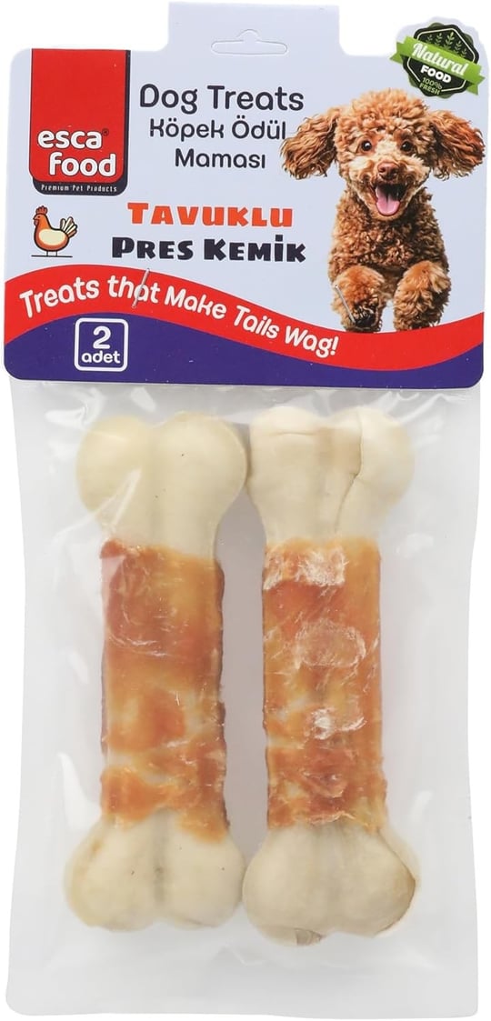 Esca Food Tavuklu Pres Kemik 12,5 Santimetre 2’li 100 Gram Köpek Ödül Maması