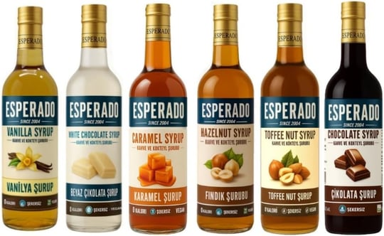 ESPERADO Şekersiz (Sugar Free) 6 Lı Coffee Ekonomık Set - 6 Ad. X 750 ml