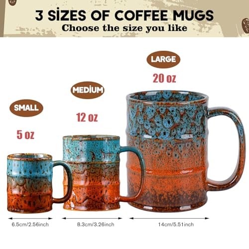 Espresso Bardakları,5oz Espresso Bardak Seti 6 El Yapımı Fırın Sırlı Seramik Espresso Bardakları, Mükemmel Sanat ve İşlevsellik Karışımı Küçük Kahve Fincanları Mini Kahve Fincanları.