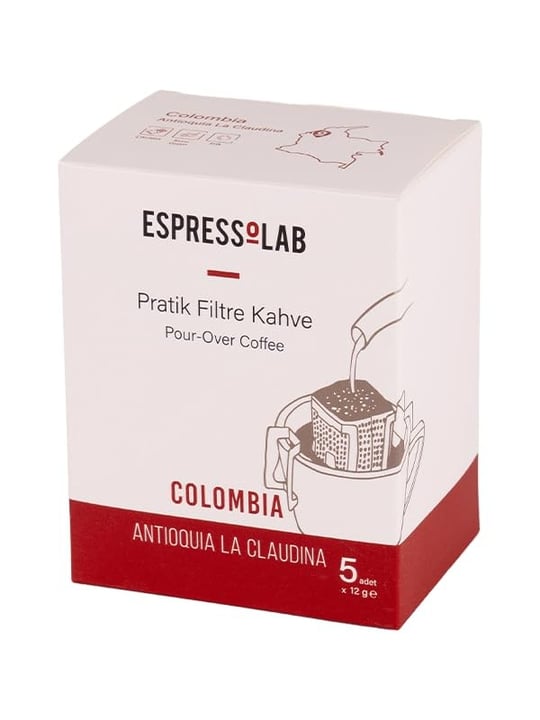 Espressolab Pratik Filtre Kahve - Colombia Antioquia La Claudina - 5 Adet -%100 Arabica