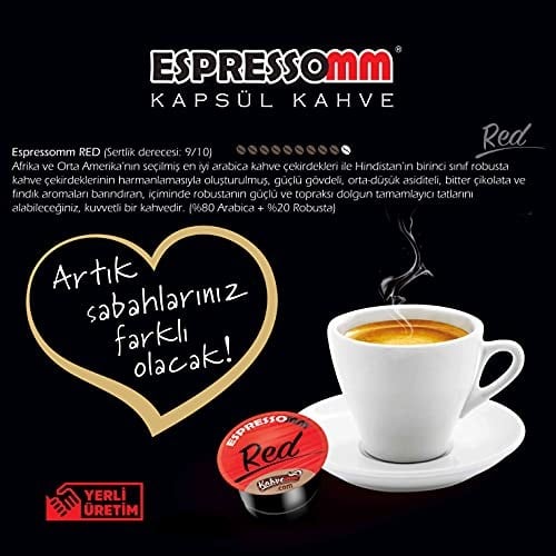 ESPRESSOMM® RED KAPSÜL KAHVE (20 ADET) - Tchibo Kapsül Kahve Makineleri ile Uyumlu