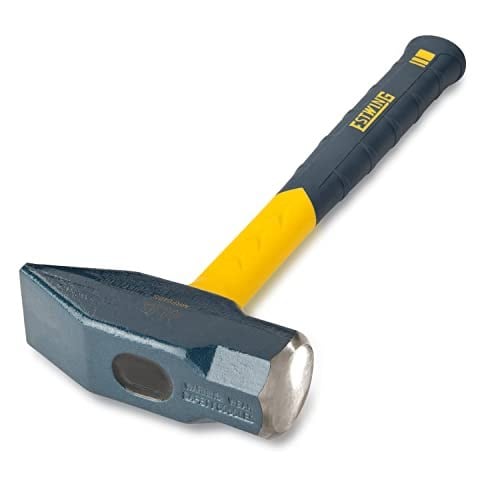 Estwing Sure Strike Blacksmiths Hammer - 1890ml Metalworking Tool with Fibreglass Handle & No-Slip Cushion Grip - MRF64BS
