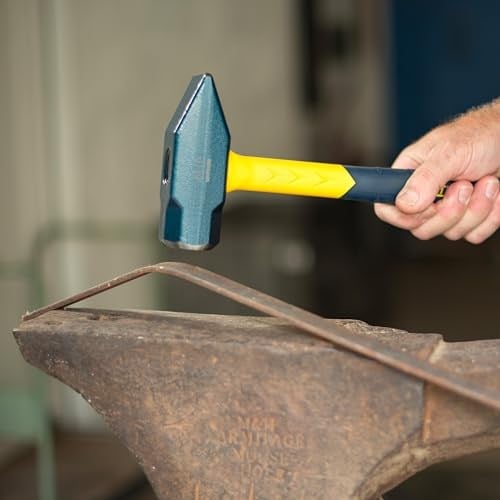 Estwing Sure Strike Blacksmiths Hammer - 1890ml Metalworking Tool with Fibreglass Handle & No-Slip Cushion Grip - MRF64BS