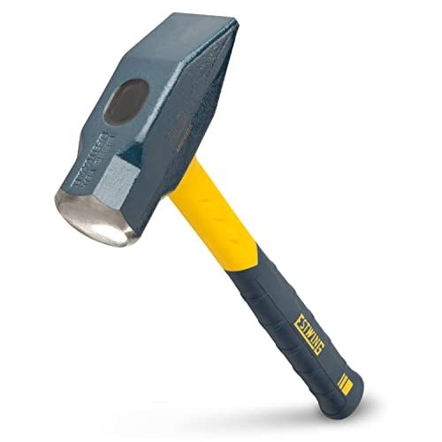 Estwing Sure Strike Blacksmiths Hammer - 1890ml Metalworking Tool with Fibreglass Handle & No-Slip Cushion Grip - MRF64BS