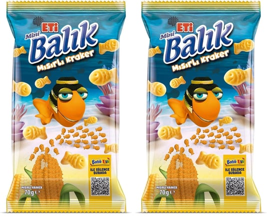 Eti Balık Mini Mısırlı Kraker 70 g 2li paket