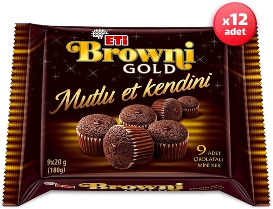 Eti Browni Gold Mini Çikolatalı Kek 180 g x 12 Adet