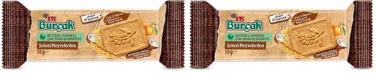 Eti Burçak Bisküvi Şekeri Meyvelerden 50 gr (2 paketi)