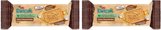 Eti Burçak Bisküvi Şekeri Meyvelerden 50 gr (2 paketi)
