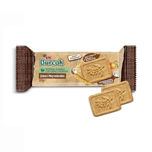 Eti Burçak Bisküvi Şekeri Meyvelerden 50 gr (2 paketi)