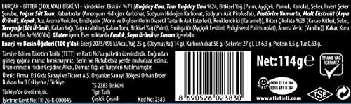 Eti Burçak Bitter Çikolatalı Yulaflı Bisküvi 114 g 5li paket