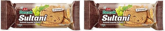 Eti Burçak Sultani Üzümlü Kepekli Bisküvi 123 g 2li paket