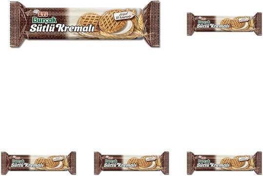 Eti Burçak Sütlü Kremalı Yulaflı Bisküvi 100 g 5li paket