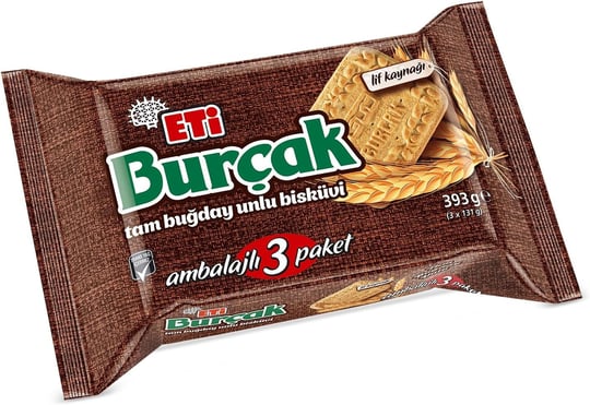 Eti Burçak Tam Buğday Unlu Bisküvi 3 x 131 g