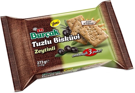 Eti Burçak Zeytinli Tuzlu Bisküvi 3 x 91 g