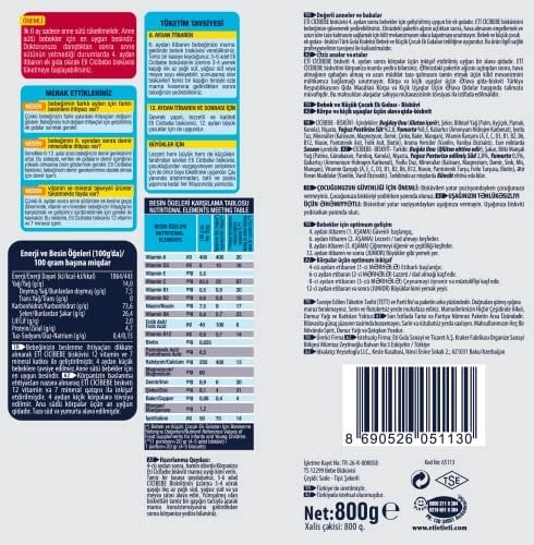 Eti Cicibebe B08NDFBJ2N (Pack of 2) - Seçenekler: 800 g, 800 g (2 paketi)