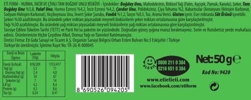 Eti Form Hurma İncir ve Çiyalı Bisküvi 50 g 5li paket
