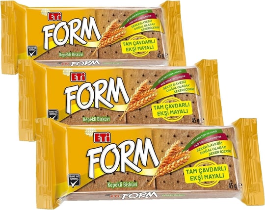 Eti Form Tam Çavdarlı Ekşi Mayalı Bisküvi 45 g 2li paket