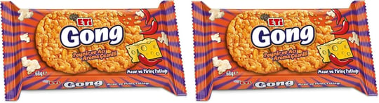 Eti Gong Peynirli Acılı Mısır ve Pirinç Patlağı 68 g 2li paket