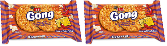 Eti Gong Peynirli Acılı Mısır ve Pirinç Patlağı 68 g 2li paket