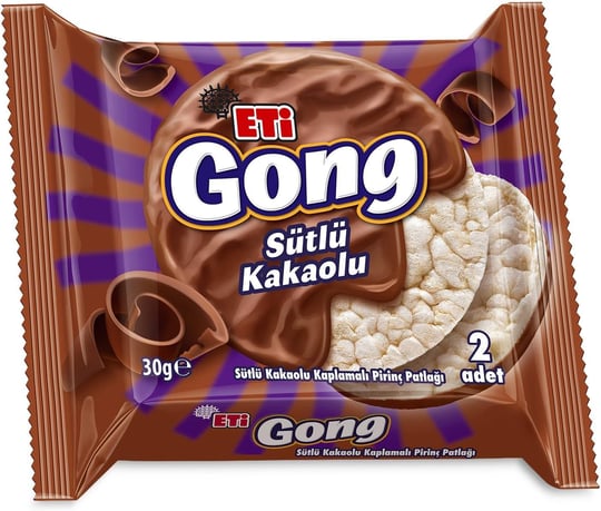 Eti Gong Sütlü Çikolata Kaplamalı Pirinç Patlağı 30 g x 24 Adet