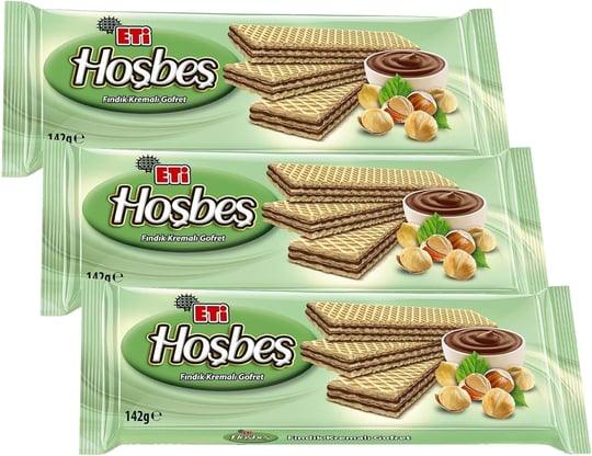 Eti Hoşbeş Fındık Kremalı Gofret 142 g 3lü paket