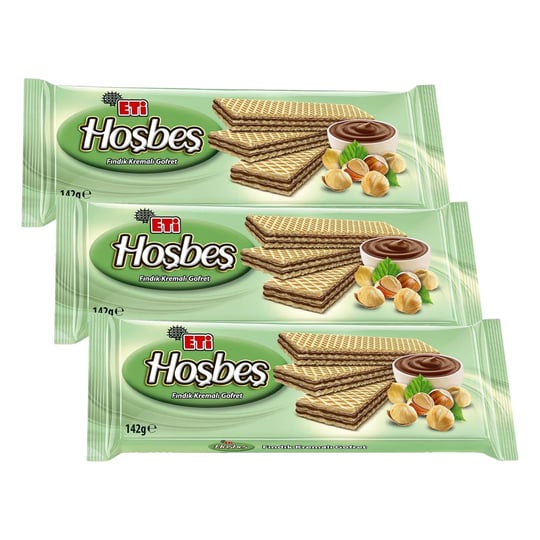 Eti Hoşbeş Fındık Kremalı Gofret 142 g 3lü paket
