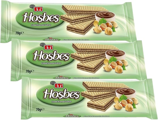 Eti Hoşbeş Fındık Kremalı Gofret 70 g 3lü paket