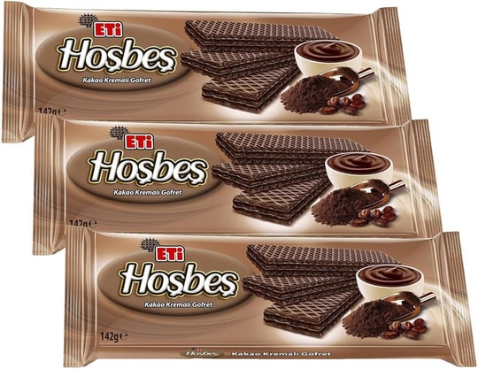 Eti Hoşbeş Kakao Kremalı Gofret 142 g 3lü paket