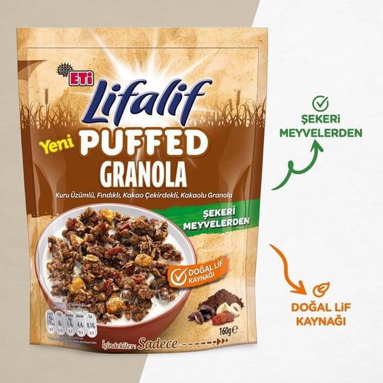 Eti Lifalif Puffed Kakaolu Granola 160 g