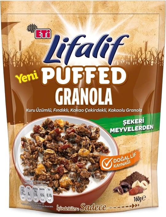 Eti Lifalif Puffed Kakaolu Granola 160 g