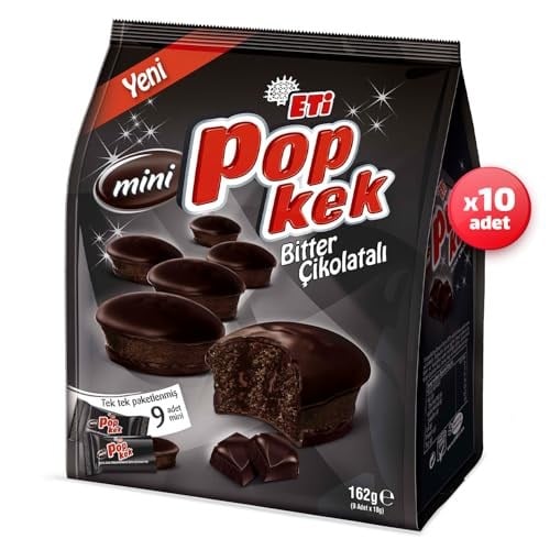 Eti Popkek Mini Bitter Çikolatalı Kek 162 g x 10 Adet