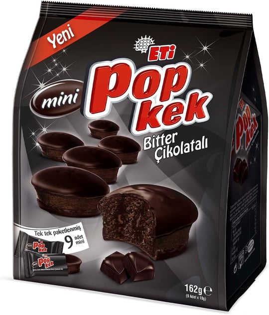 Eti Popkek Mini Bitter Çikolatalı Kek 162 g x 10 Adet
