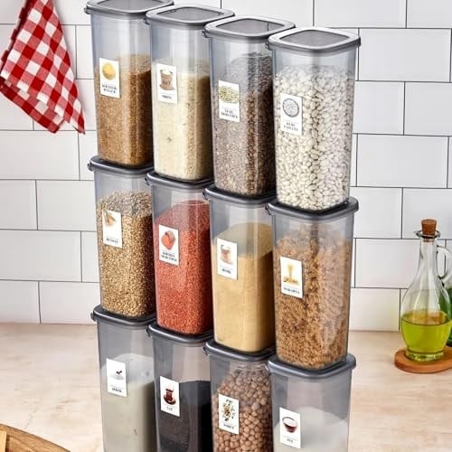 Etiketli Mega Boy 12li Vakum Kapaklı Erzak Saklama Kabı 1700 ml