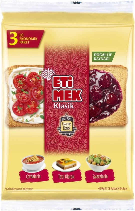 Etimek Klasik Kızarmış Ekmek 3 x 143 g