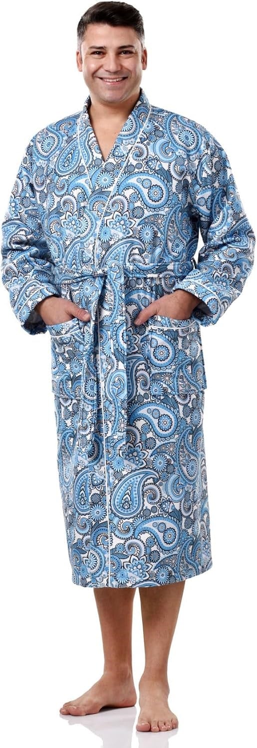 Etnik Desenli Baskılı Bornoz
