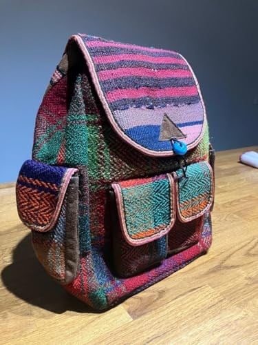 Etnik desenli sırt çantası kilim çanta el yapımı kilim dokuma