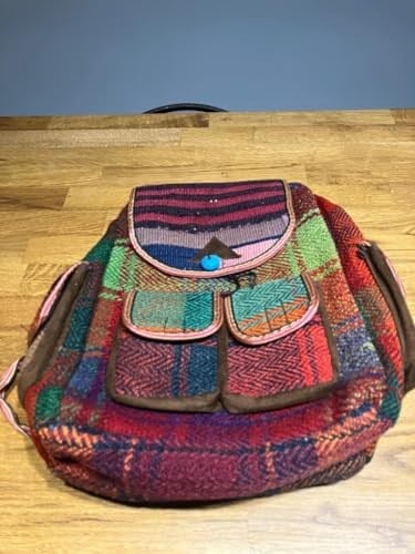 Etnik desenli sırt çantası kilim çanta el yapımı kilim dokuma