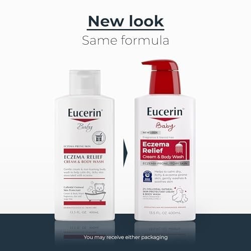 Eucerin Bebek Egzama Giderici Krem Vücut Yıkama, Egzama Vücut Yıkama Bebekler için, 13.5 Fl Oz Şişe