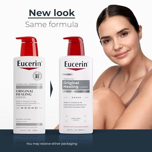 Eucerin Orijinal İyileştirici Zengin Vücut Losyonu, Kuru Ciltler için Vücut Losyonu, 16.9 Fl Oz Pompa Şişesi