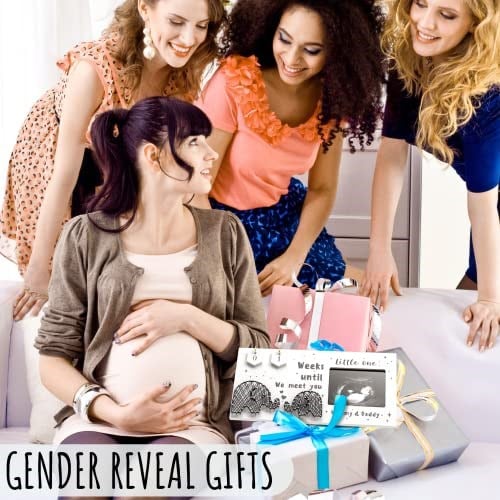 EURSET Bebek Sonogram Resim Çerçevesi / Bebek Geri Sayım Haftaları - Standart 10,16 cm x 7,62 cm Ultrason Fotoğraf - Hamilelik Duyuruları Fikirleri - Cinsiyet Açıklaması Bebek Partisi Hediyeleri - Ebe