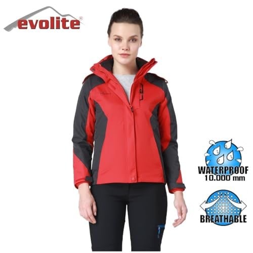 Evolite Diva Bayan 3in1 Gri/Kırmızı Mont S