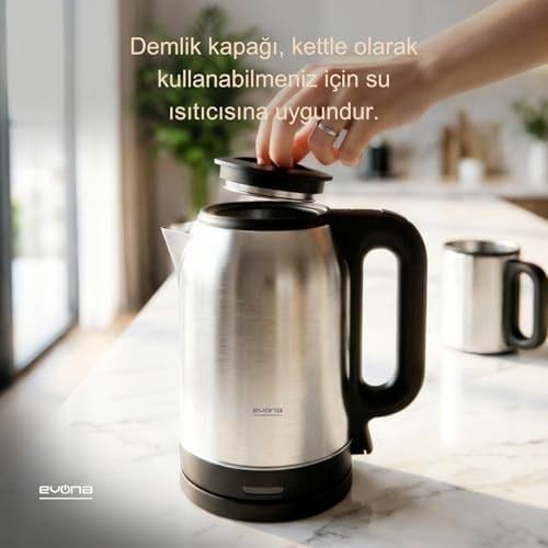 Evona Çelik 2 In 1 Çay Makinesi Su Isıtıcısı & Çaycı Steeltea