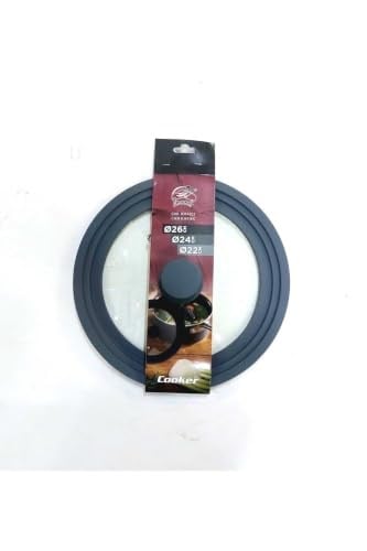 Evrensel 3 Boyutlu Kademeli Silikon Kenarlı Cam Tencere ve Tava Kapağı, 16-18-20cm Uyumlu