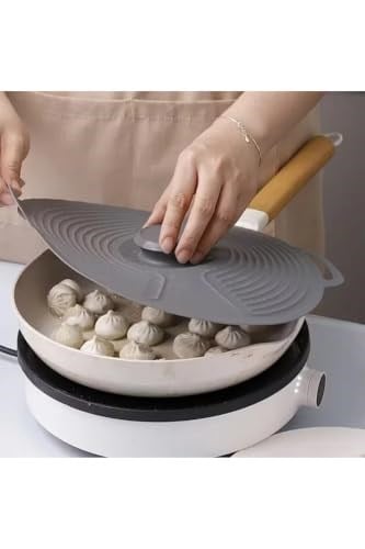 Evrensel 3lü Tutma Saplı Silikon Tencere & Tava Kapak Seti, 20-23-28 cm, Toprak