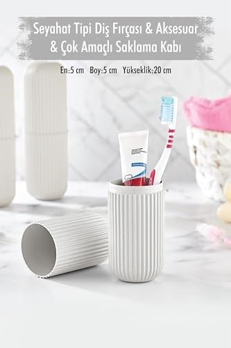 ews Beyaz Seyahat Tipi Diş Fırçası & Aksesuar Kutusu & Çok Amaçlı Saklama Kabı