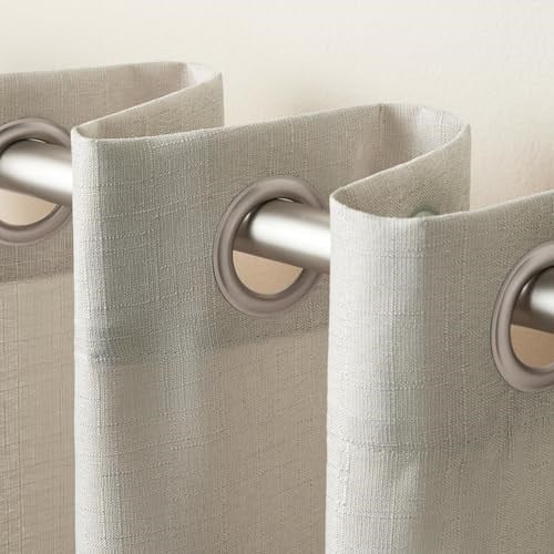 Exclusive Home Curtains Loha Keten Gromet Üst Perde Panel Çifti, 54x84, Doğal - Seçenekler: 54x63, 54x84, 54x96, 54x108, 54x120...